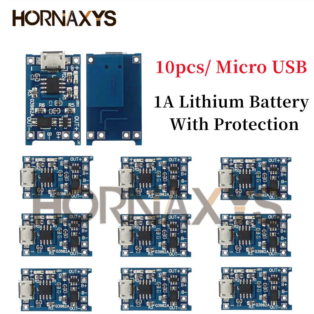 5/10/20pcs Type-c/Micro/Mini USB 5V 1A 18650 TP4056 Lithium Battery Charger Module Charging Board With Protection Dual Functions