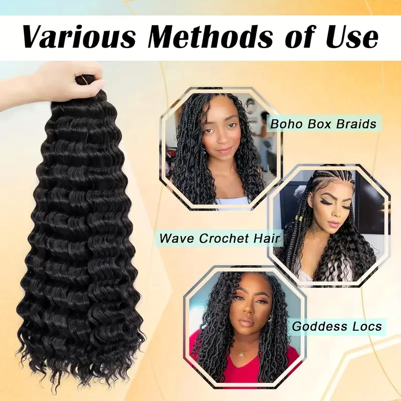 Mtmei Hair Tiefe Welle Häkelhaar 32 Zoll Lockiges Flechthaar Für Frauen Ocean Wave Häkelhaar Vorgedehntes Wav