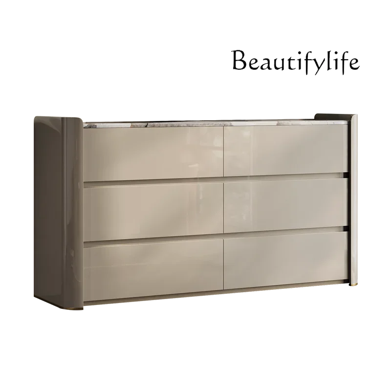 

Light luxury chest cabinet marble drawer porch premium paint bedroom TV cabinet bedside storage cabinet