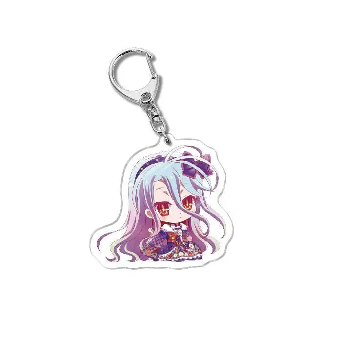 Animation Derivatives Acrylic Key Chain Sora Shiro Jibril Hollow Hatsuse Izuna Cartoon Q Version Pendant Creative Gift To Friend