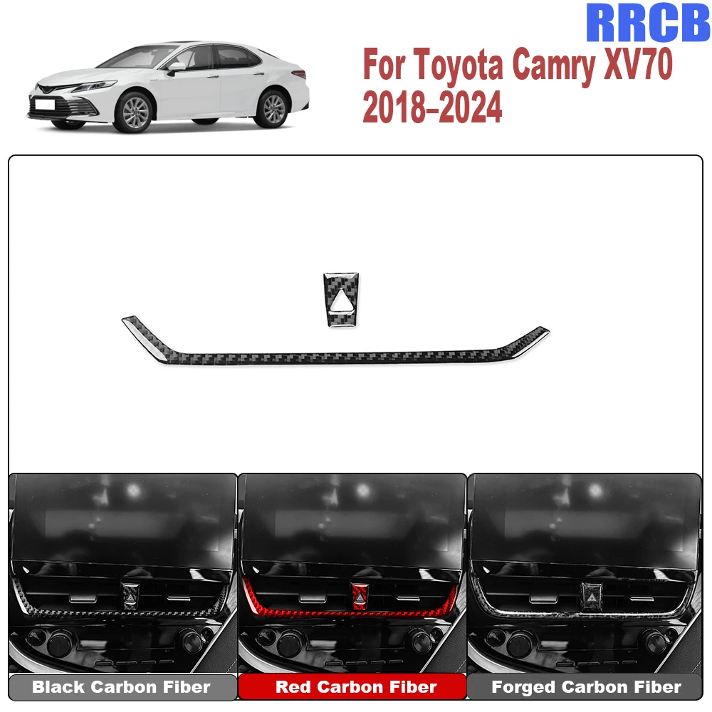 For Toyota Camry XV70 2018 2019 2020 2021 2022-2024 Real Carbon Fiber Hazard Light Trim Set