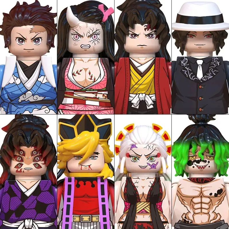 Demon Slayer Building Block Minifigures 50PCS Tanjirou Nezuko Giyuu Shinobu Collectible Action Figure Kids Assembly Toy Gift view 4