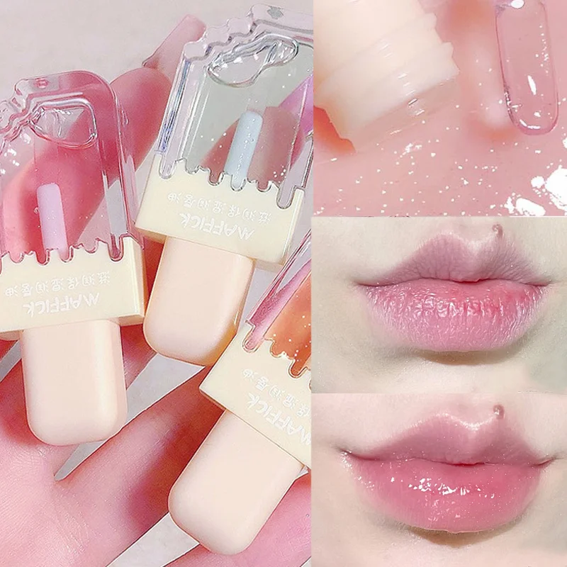 Jelly Moisturizing Lip Oil Transparent Mirror Glass Crystal Glitter Plumping Lip Gloss Coat for Lipsticks Lips Makeup Cosmetics