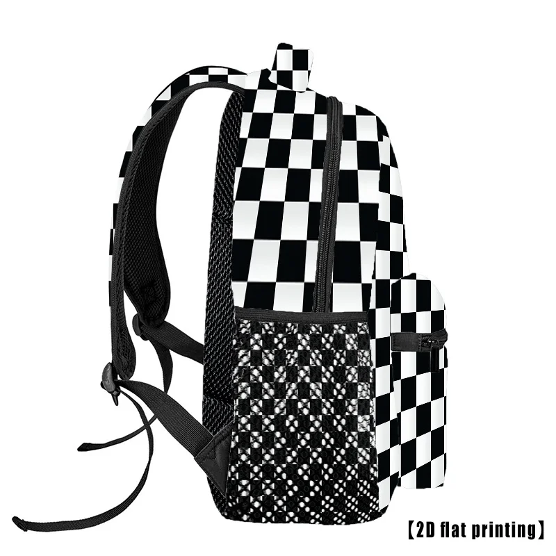 Checkerboard Modern Black Checkered Travel Casual Backpack Backpack Oversized Backpack Business Bag Can Accommodate
