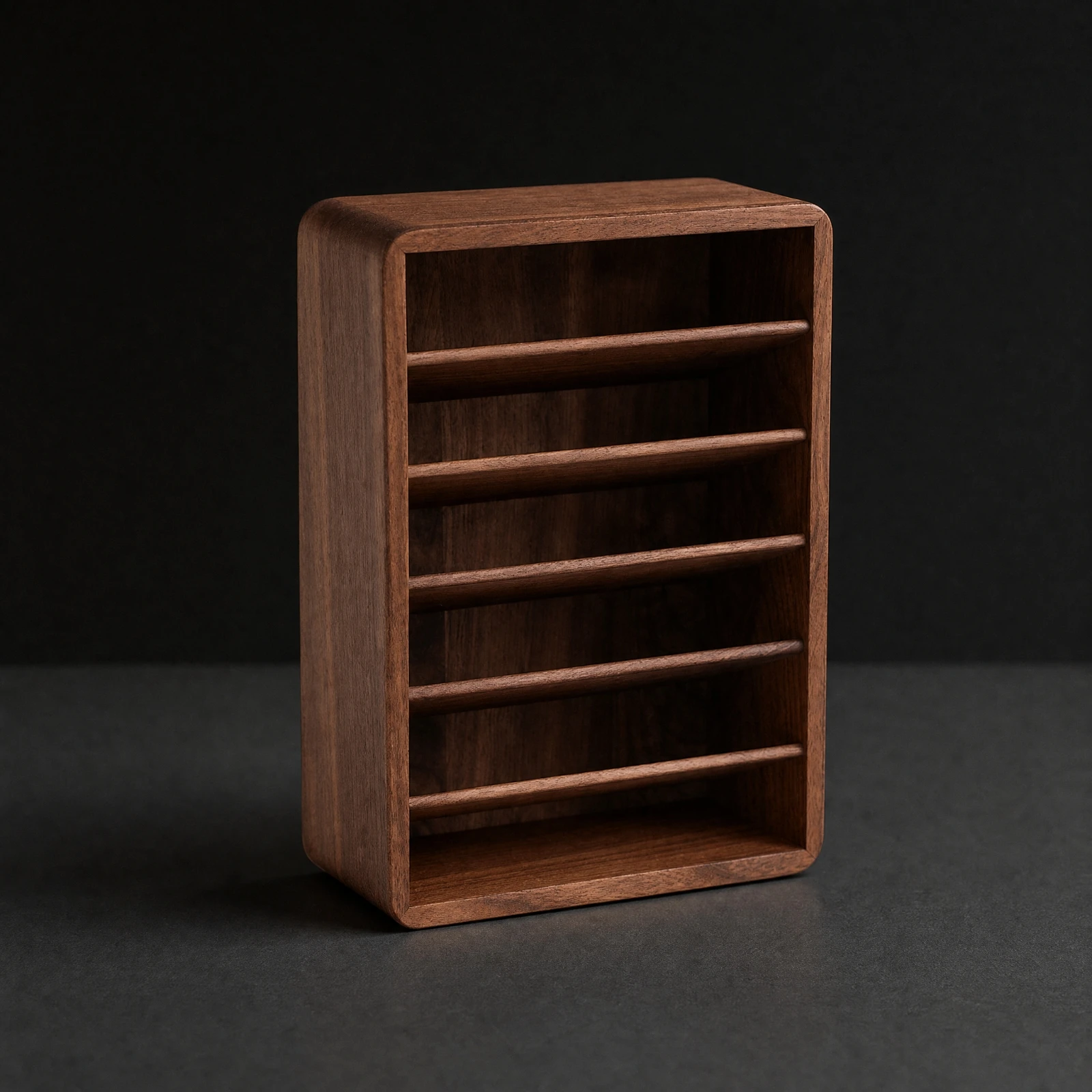 Wooden Makeup Organizer Desktop Solid Wood Cosmetics Holder Freestanding Vanity Organizer Compact Open-Shelf Makeup Storage