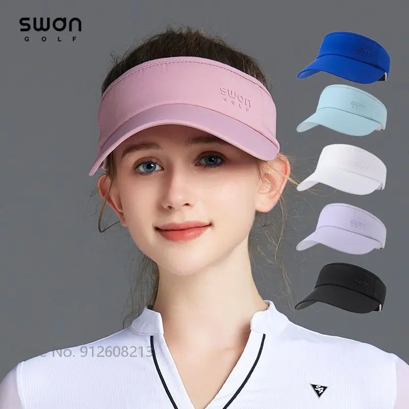 

SG UV-proof Empty Top Hat Women Summer Sunscreen Golf Caps Lady Adjustable Breathable Golf Sun Visor Cap Anti-sweat Headwear