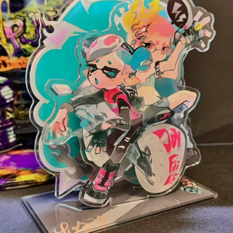 

In Stock Splatoon3 Jet Warrior Postcard Motorcycle Theme Japanese Samurai Peripheral Anime Figurine Collection Gift