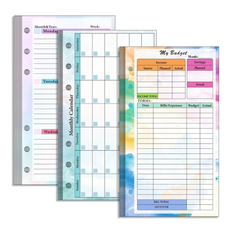 Бумага для сменных вкладышей, вкладыши для переплетного журнала, планировщик бюджета, линованные листы