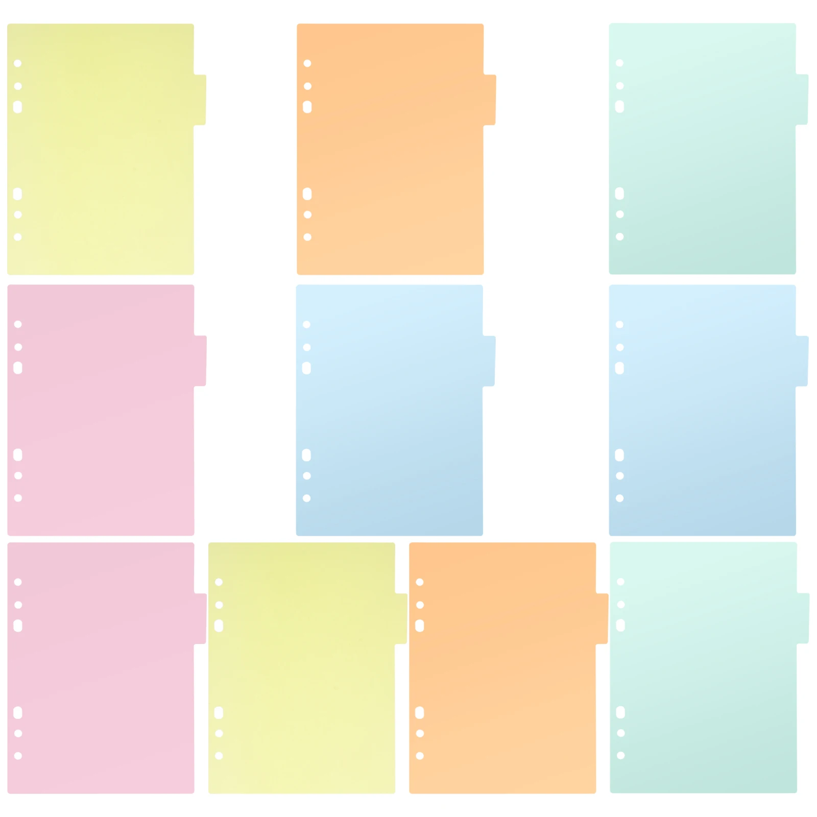 2 Pcs A5 Index Dividers Colorful Plastic Tabs Extra Wide Bigger Labels Secure Inserts Reinforced Holes Notebook Section