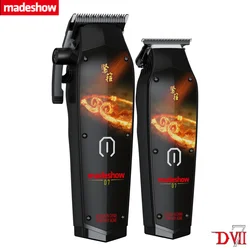 D7 MadeShow (M10+M11) Men's Professional High RPM Cordless Hair Clipper Trimmer Set Barber Shop Hair Salon Barber Machine