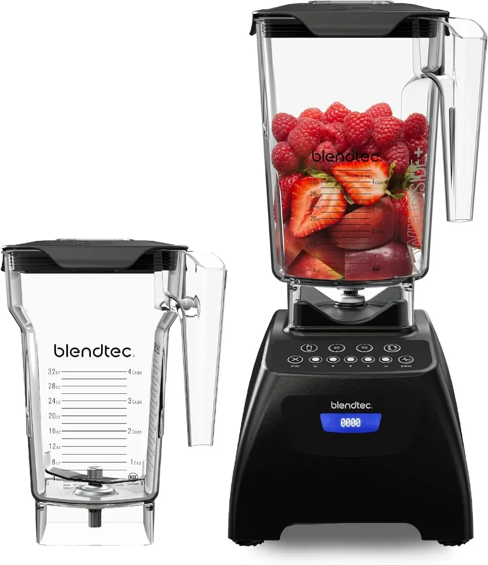 

Blendtec Classic 575 Blender with WildSide+ Jar (90 oz) and FourSide Jar (75 oz) BUNDLE, Commercial-Grade Power