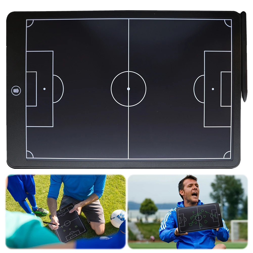 16 Inch LCD Soccer Coaching Board with Stylus Pen Strategy Marker Board Soccer Strategy Board for Soccer Training Equipment