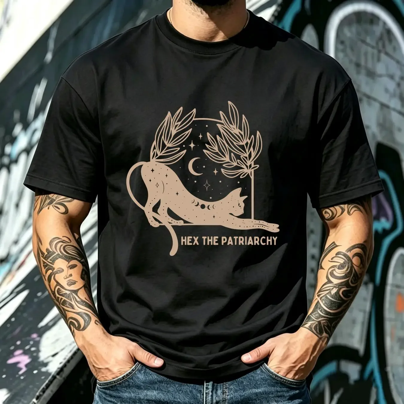 washed T Shirt Hex The Patriarchy Funny Cat Reproductive Rights Pro Choice Size S 5XL vintage Washed designer clothes fashion