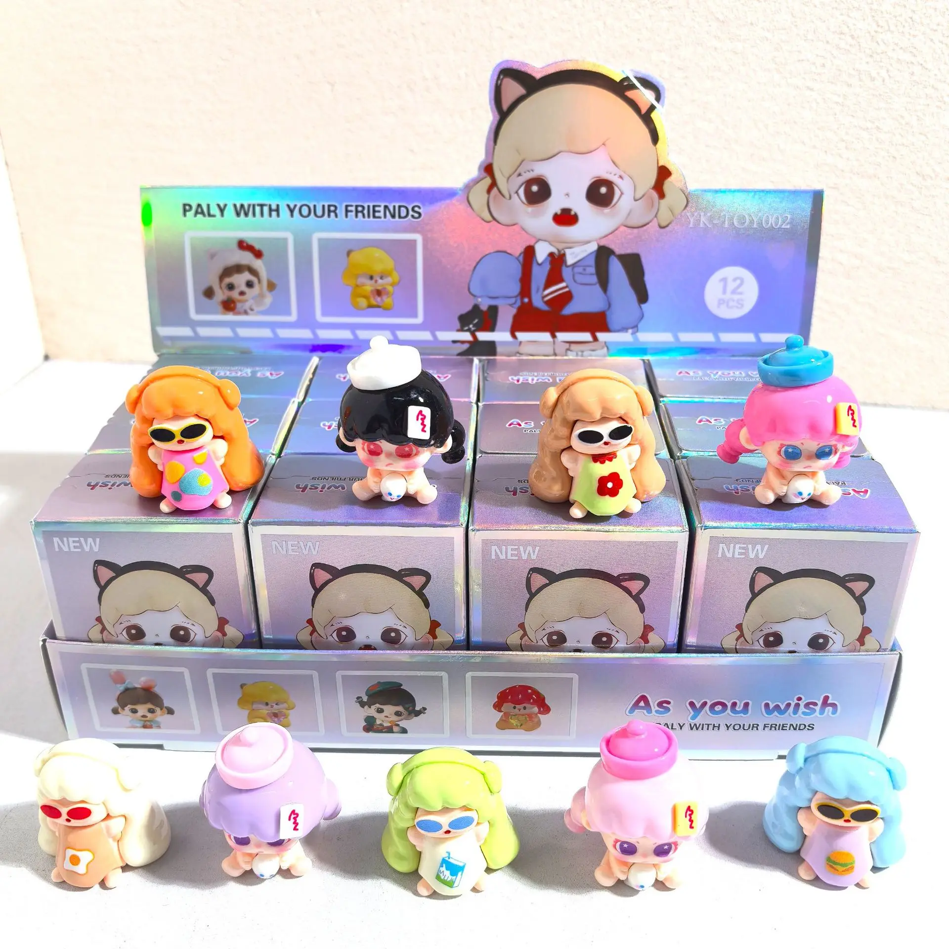 

New model Cartoon Ornaments Cute Doll Tide Play Live Match-up Living Room Desktop Small Ornaments