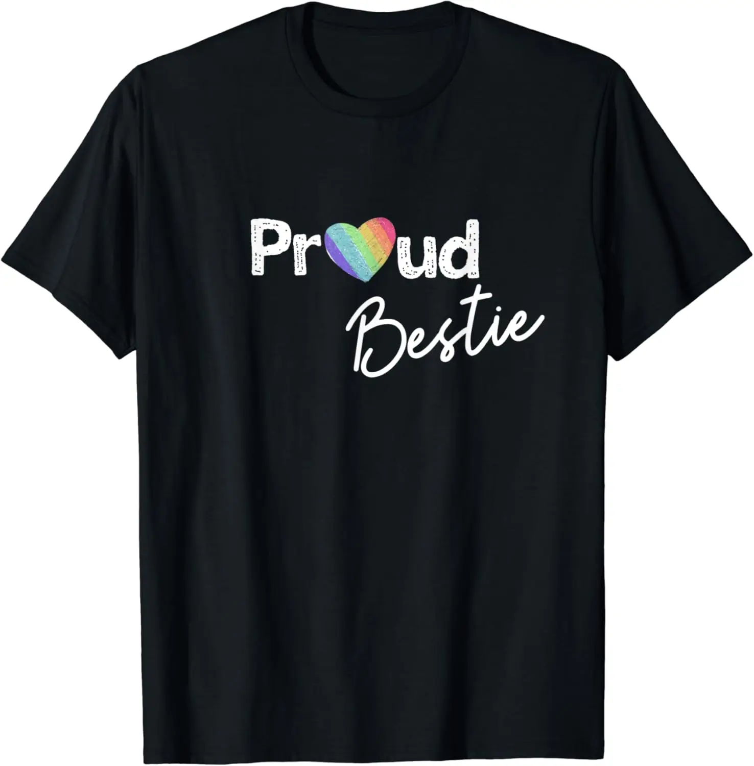 

Рубашка с надписью Proud Bestie Pride | Футболка с надписью Best Friend Ally