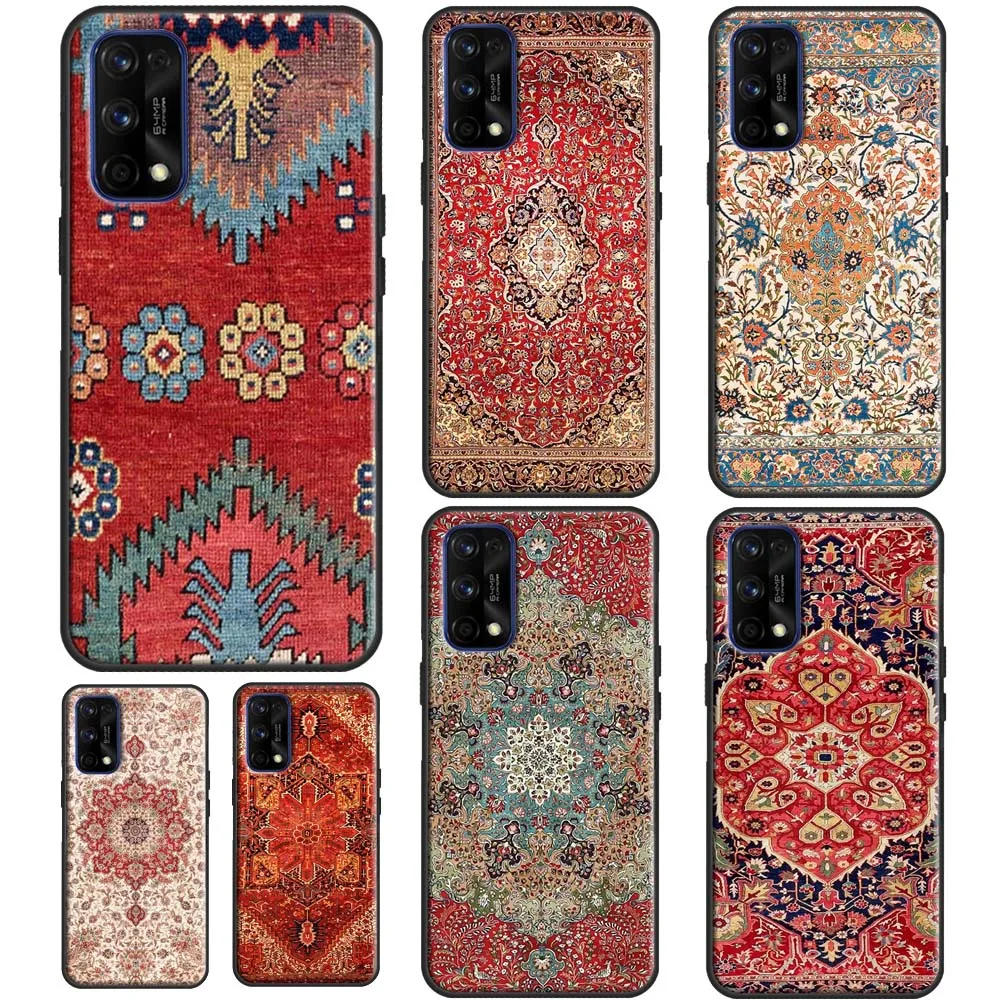 Persian Carpet Floral Pattern For OnePlus 11 10 Pro 10T Nord 3 2T CE 2 Lite Realme C55 C35 C33 C31 C30 C21Y GT Neo 5 Case