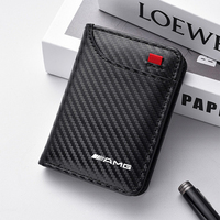 Carbon Fiber ID Credit Card Holder Men Wallets Mini Automatic Pop up Bank Cardholder Case Minimalist For Mercedes Benz AMG W204