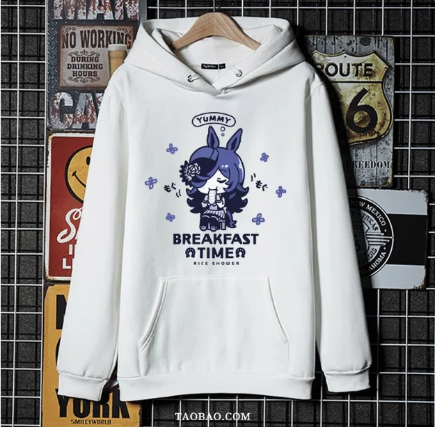 Anime Umamusume: Pretty Derby Rice Shower Hooded Hoodie Cosplay Autumn Winter Men Women Coat Loose Jacket Tops