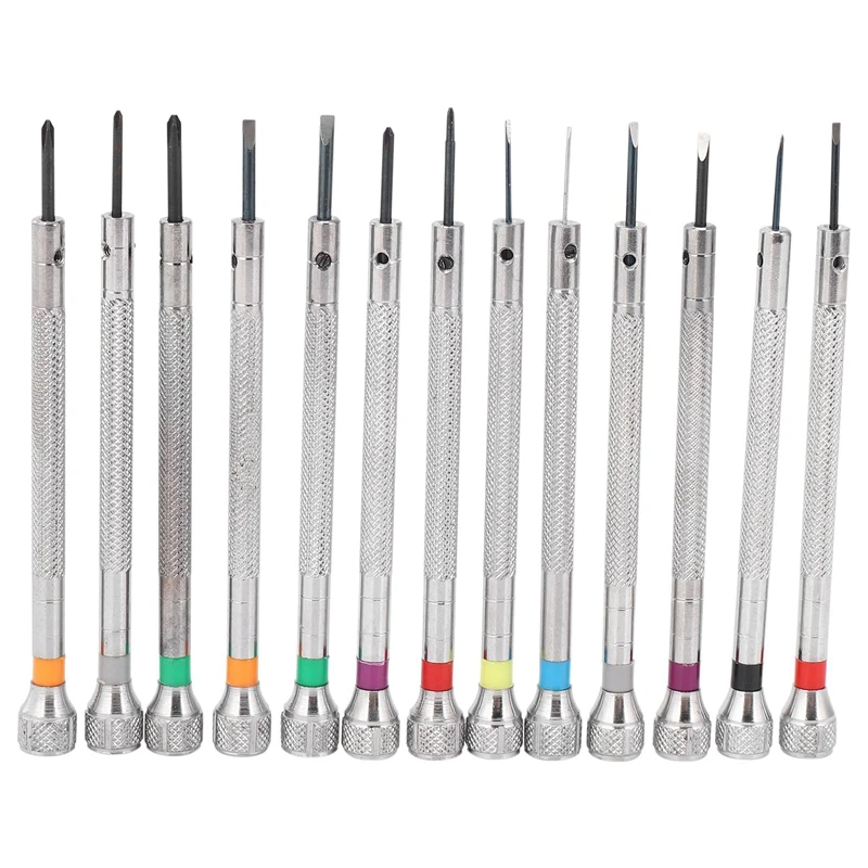 Promotion! 0.6Mm-2.0Mm 13Pcs New Watchmakers Screwdrivers Set Watch Glasses Flat Blade Assort Slotted Flat Screwdrivers Set, Jew