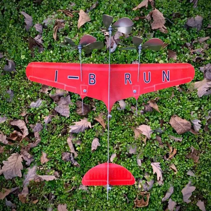 

Airplane Wind Spinner Wind Direction Indicator Metal Airplane Wind Spinner Weather Vane Wind Kinetic Pinwheels For Yard Garden