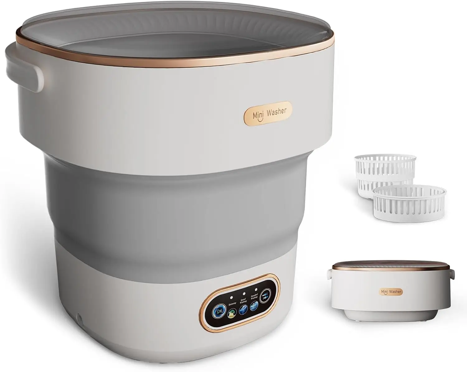 

Mini Laundry Machine 16L — Foldable Portable Laundry Machine and Spinner for Baby Clothes, Underwear, Socks; Ideal for Travel