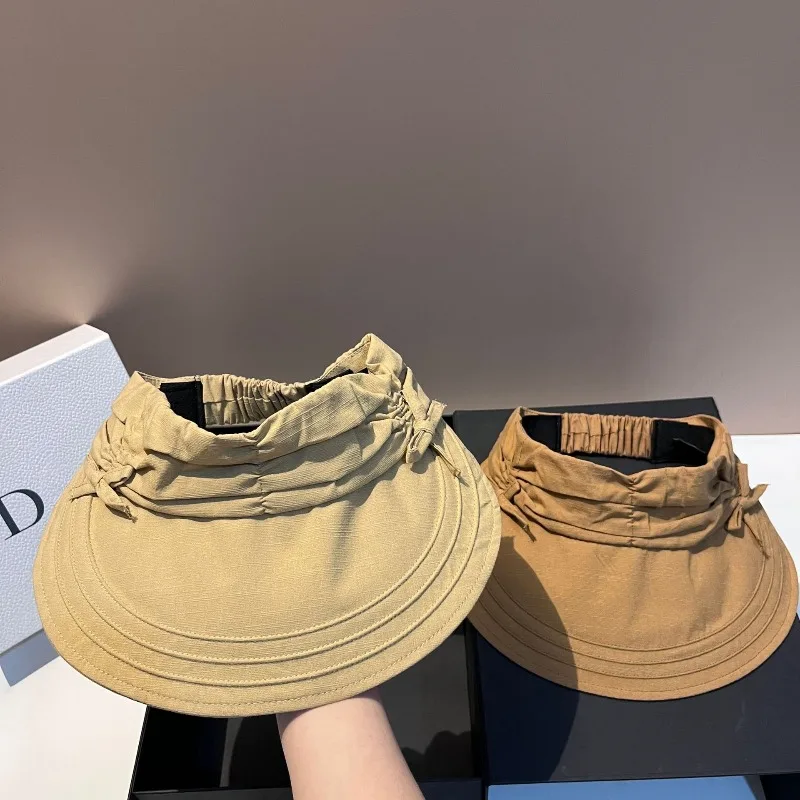 

Women's UPF50+ Wide Brim Sun Visor Bow Knot Cotton Luxury Lightweight Foldable Beach Outdoor Hat Adjustable Free Shipping​​