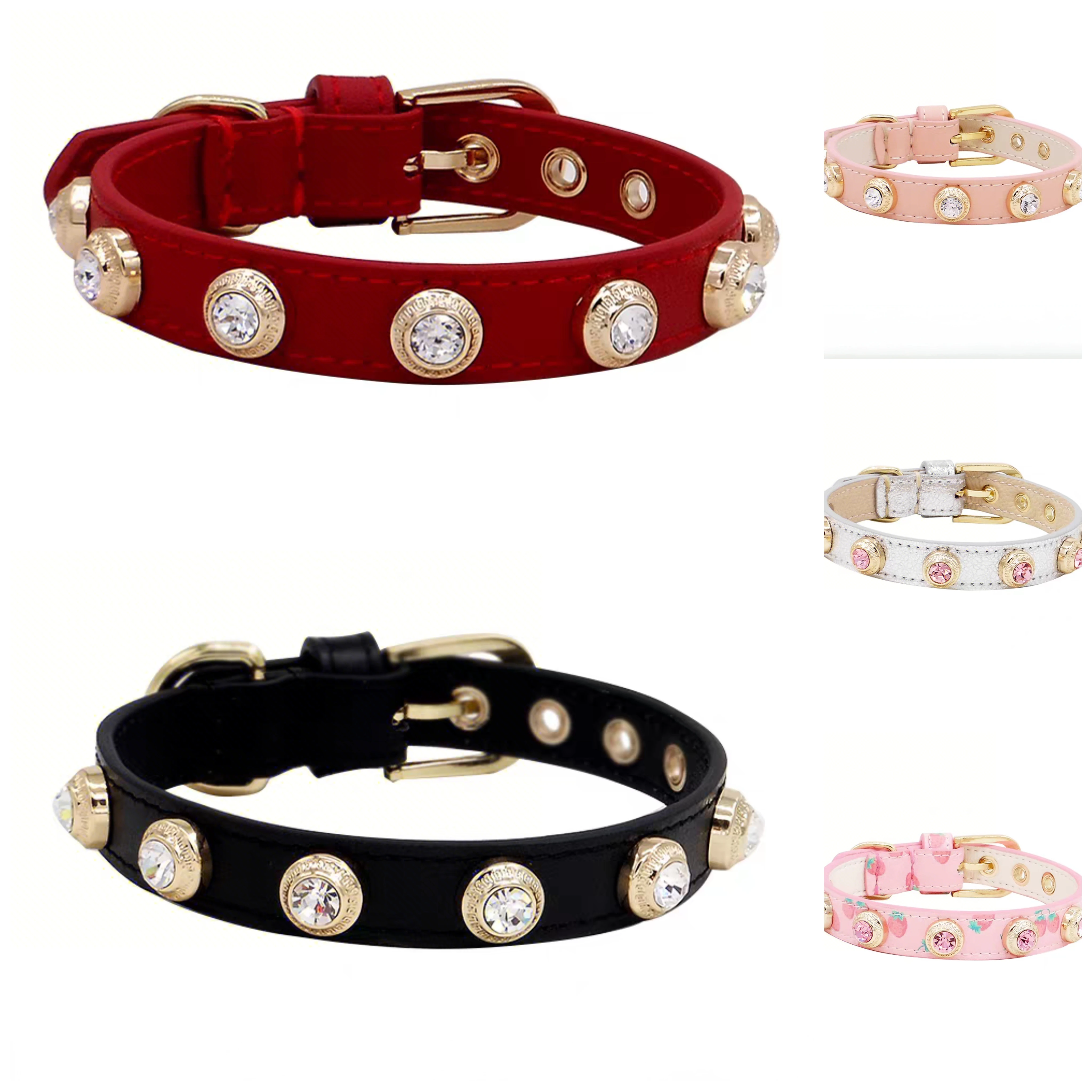 

Pet Product for Small Dog Cat BlingBling Color Diamond Big Stones Luxury Necklace Collar Pet Dog Collar Neckace Drop Shipping