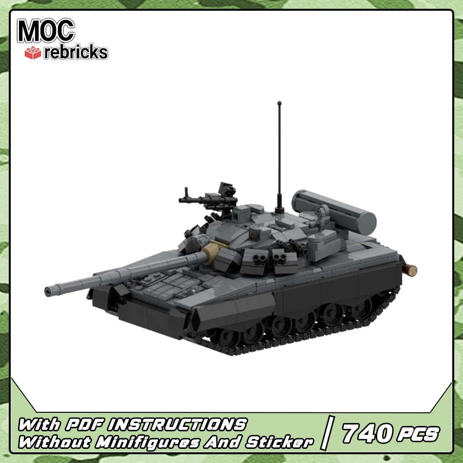 

Military Weapon Series Soviet Union Army Main Battle Tank T-80 MOC Building Block DIY Bricks Toys Set Children's Birthday Gifts