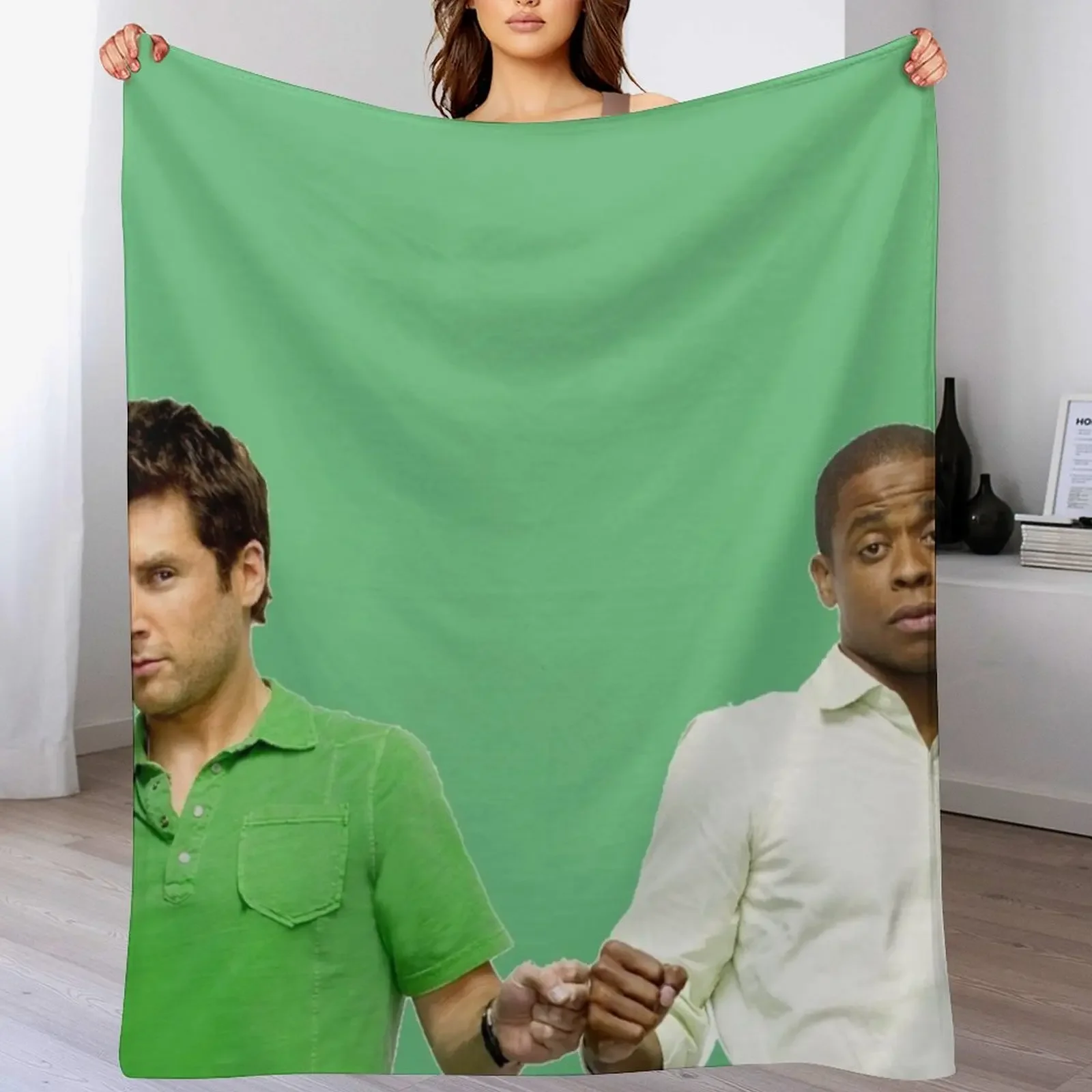 

Psych's Shawn and Gus design Throw Blanket Soft Big Thins Hair Warm Blankets
