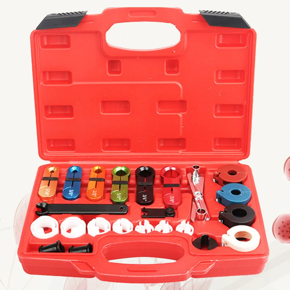 

22Pcs Automotive Quick Disconnect Tool Kit Red Transmission Fuel Cooler Line Set for Radiator Heater Hose Repair