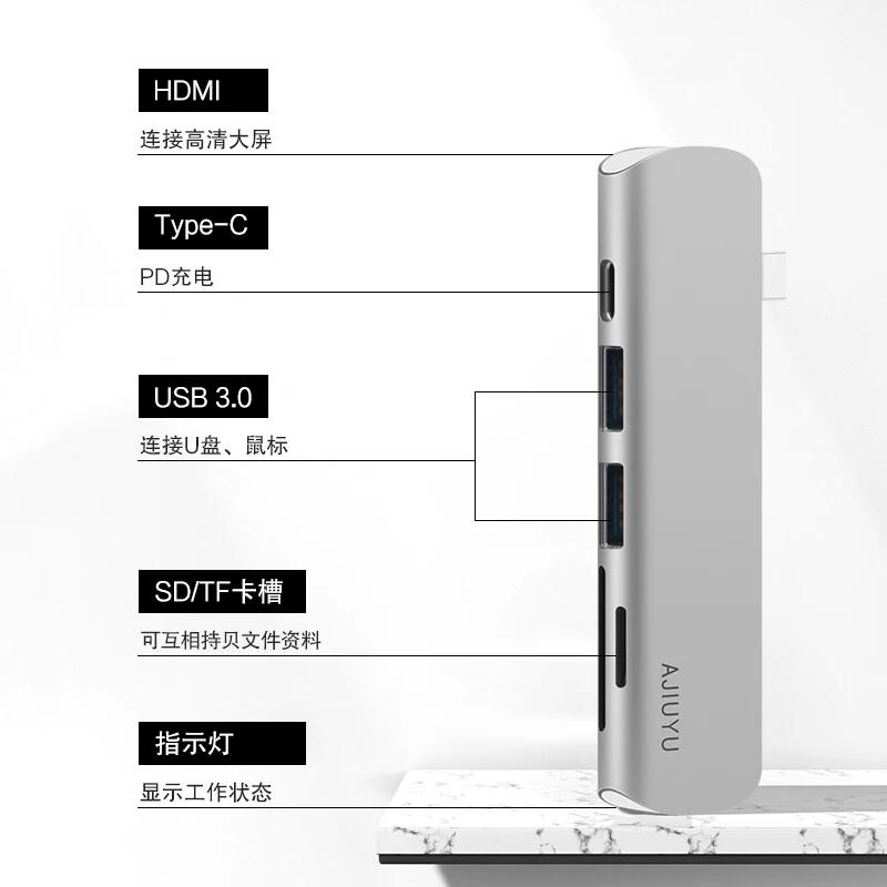 Usb tipo c hub para hdmi multi usb 3.0 sd/tf leitor de cartão adaptador doca para huawei matepad pro 12.6 matebook e 2022 divisor porto