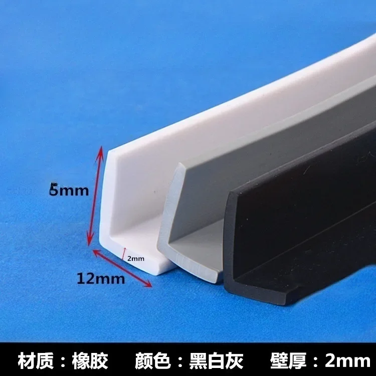 Custom Rubber Angle Corner Protecor Edge Encloser Shield Collision Avoidance Gasket L Strip 10x8mm Black Gray