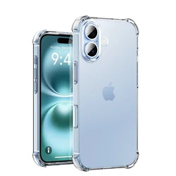 Shockproof Silicone Soft Case For iPhone 16 Pro Max Ultra Thin Clear Back Cover For Apple 16 Plus ProMax 16+ 16Pro Slim Shell