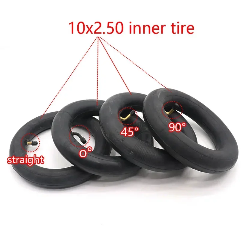 HOTA 10 Inch 10X2.50 Inner Tube with Bent Valve 0 45 90 Degree for Baby Stroller Pram Scooter