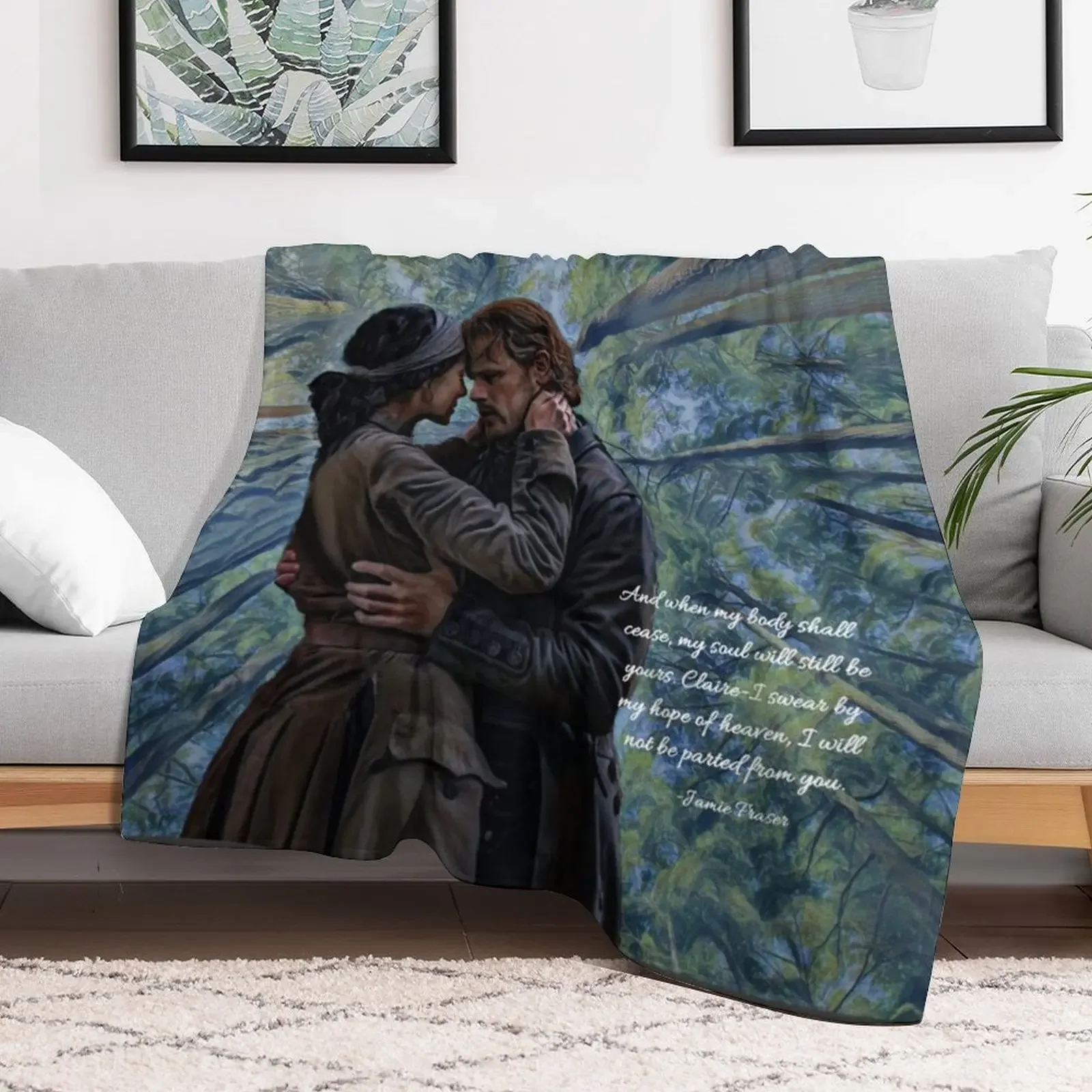 Jamie and Claire Fraser/Outlander quote Throw Blanket Travel funny gift for sofa Blankets