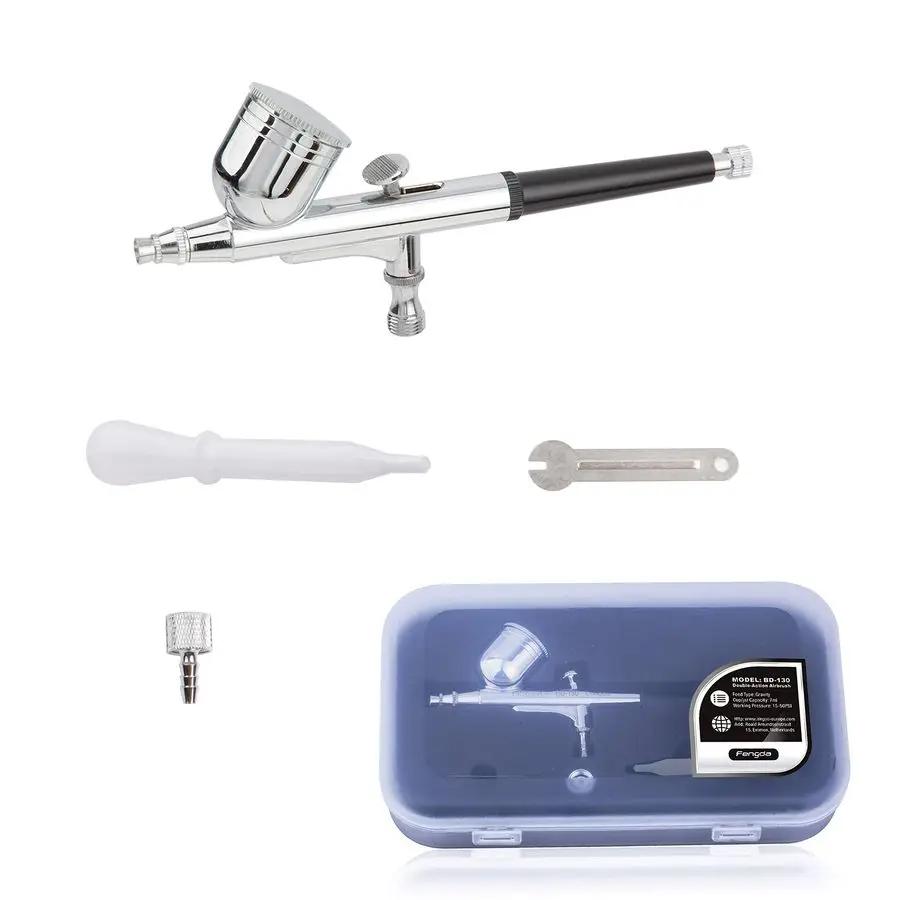 Kit de aerógrafo con compresor AS182K Kit de inicio básico con manguera de aire, cepillos de limpieza y pinturas de prueba para Hobby, tatuaje corporal, Mod