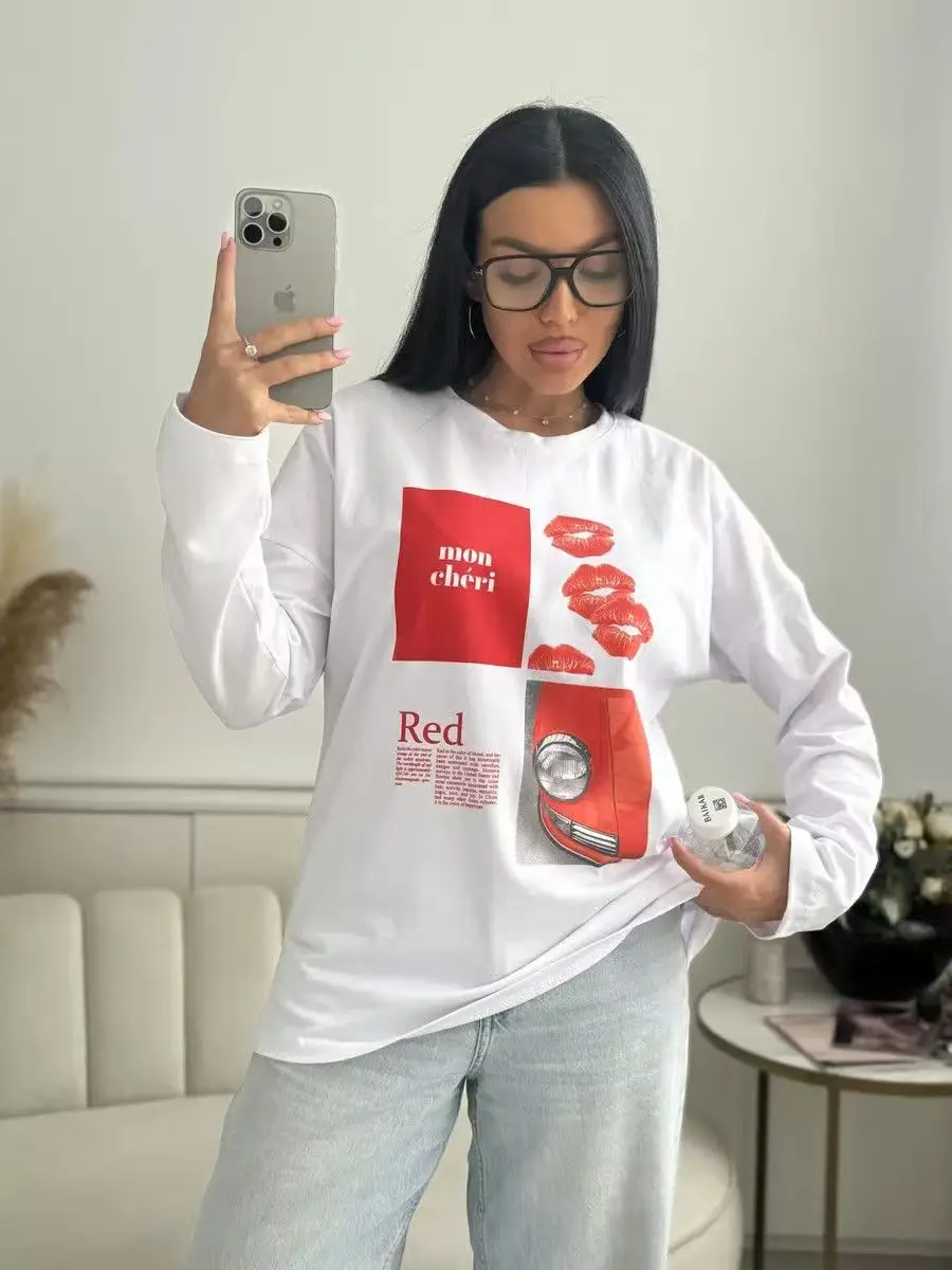 

Футболка с принтом в стиле Y2K French My Dear Letter, весенняя женская хлопковая футболка с коротким рукавом, графический принт, уличный стиль, топ, свитшот