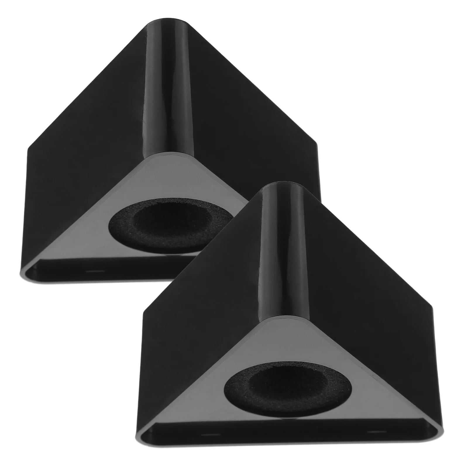 

2Pcs Microphone Flag Station ABS Triangle Microphone Holder Desk Stand Interview Logo Display for Conference Speech