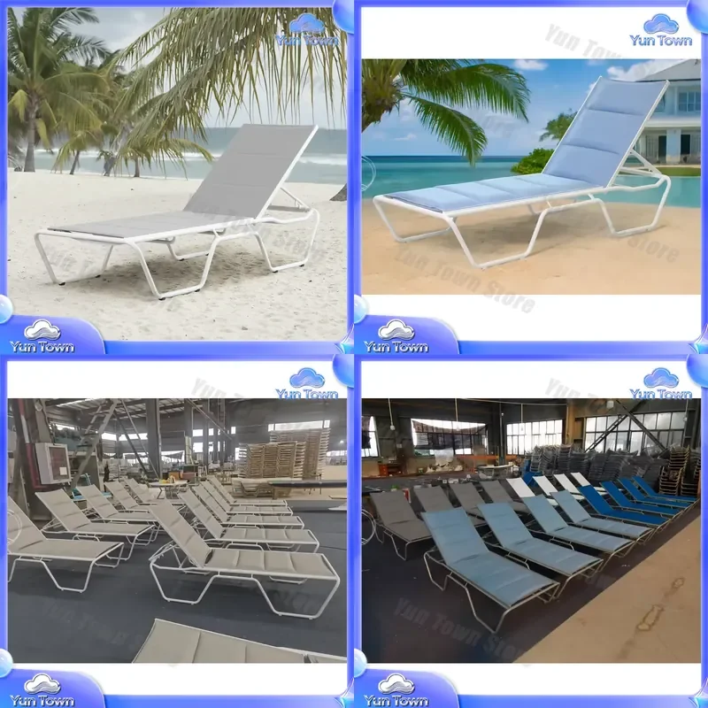 Luxury Sun Lounger for Outdoor Patio Garden Pool Beach Water Park Hotel Resort Stackable Lounge Chair Furniture for Adults