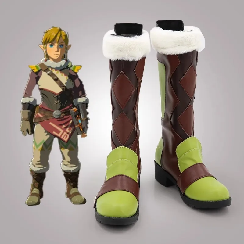 

Tears of the Kingdom Breath of Wind Link Rito Cosplay Costume Shoes Anime Handmade Boots