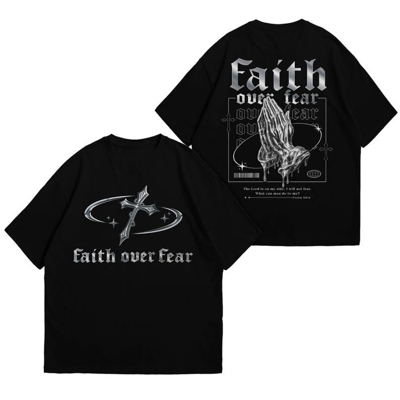 

Faith Over Fear Jesus Tshirt Cross Shirt Christian Shirts For Men Religious Shirts For Women Catholic Jesus Cross Collection Tee