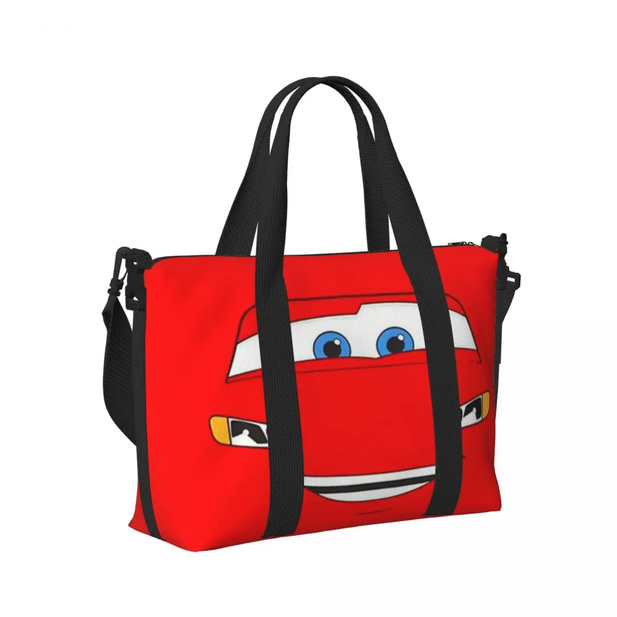 Custom Happy Cars Lightning McQueen generi alimentari Shopping Tote Bag donna grande capacità Cartoon Gym Beach Travel Bags