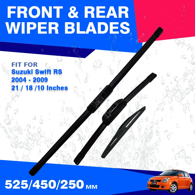 For Suzuki Swift RS RS413 RS413D RS415 Sport 2004 - 2010 Hatchback Front Rear Wiper Blades Car Accessories Windscreen Windshield