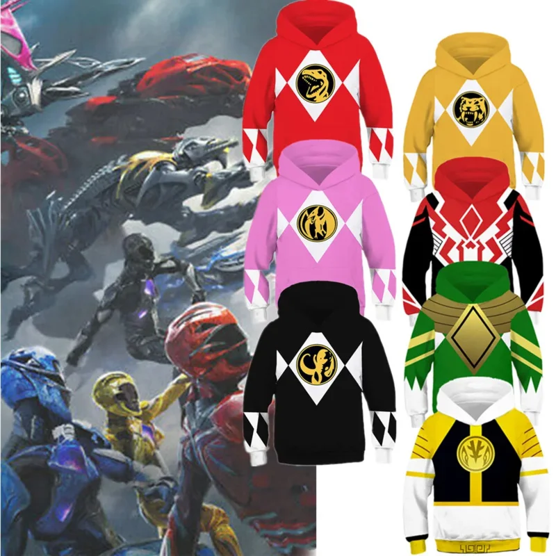 Детские толстовки Power Samurai Sentai Shinkenger Rangers костюм супергероя косплей Хэллоуин день рождения толстовка детский размер
