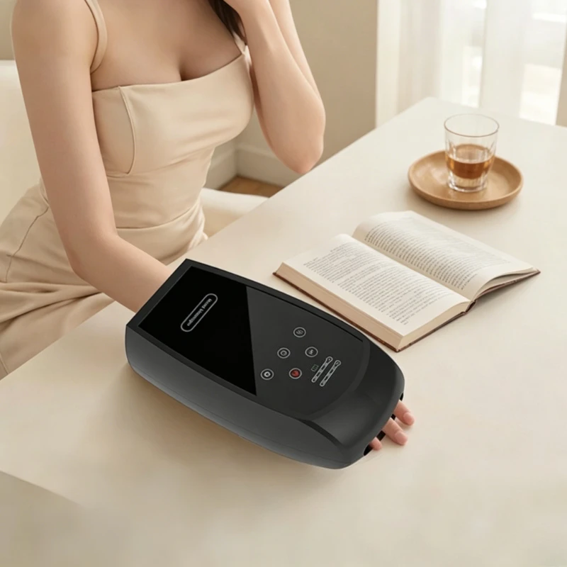 Air Compression Hand Massager with Heat & Kneading, Smart Finger Joint Therapy Device for Arthritis Long-Lasting Battery Durable