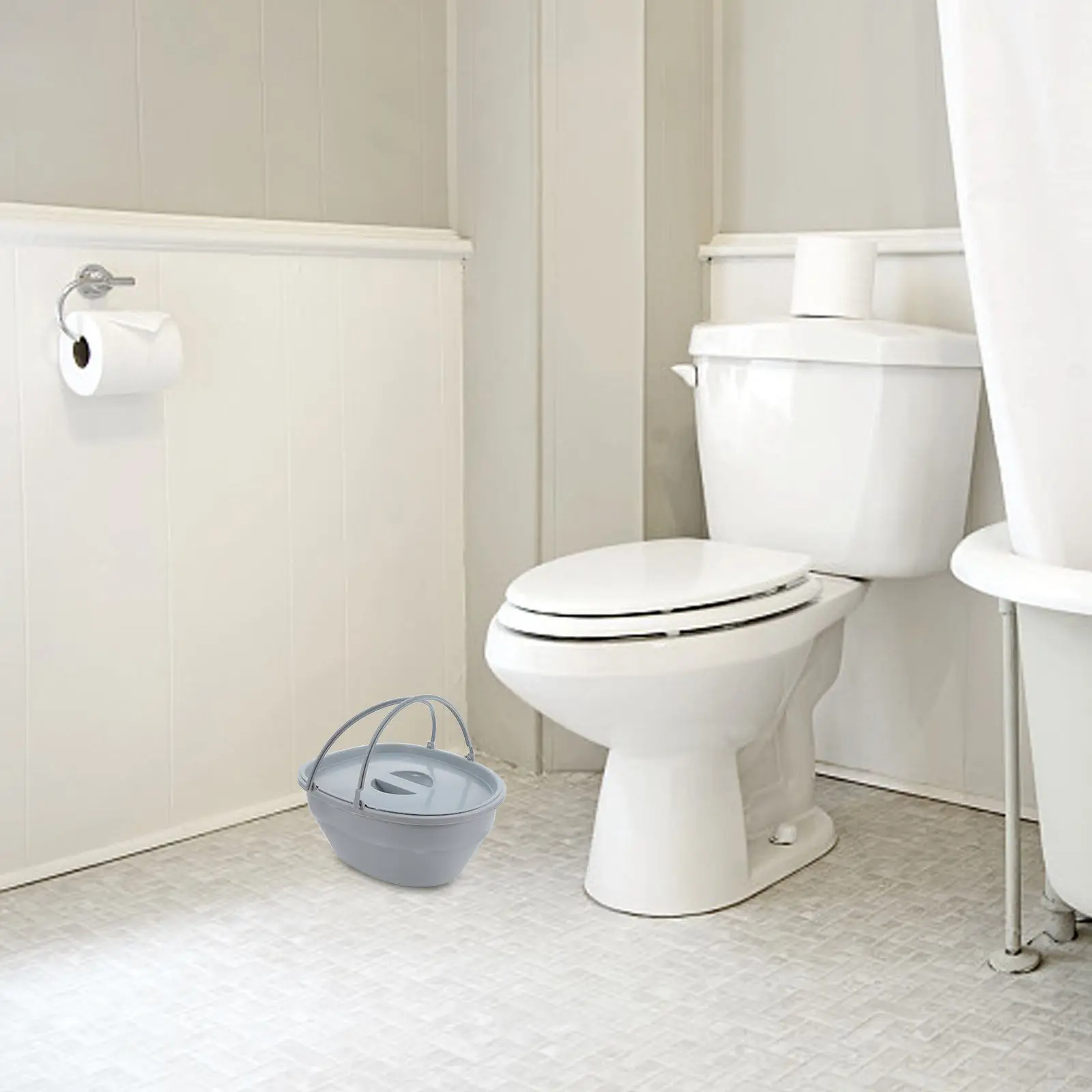 

Portable Mobile Toilet Seat Inner Liner for Elderly Removable Commode Seat for Seniors Bedroom Living Room Home Hospital Nursing