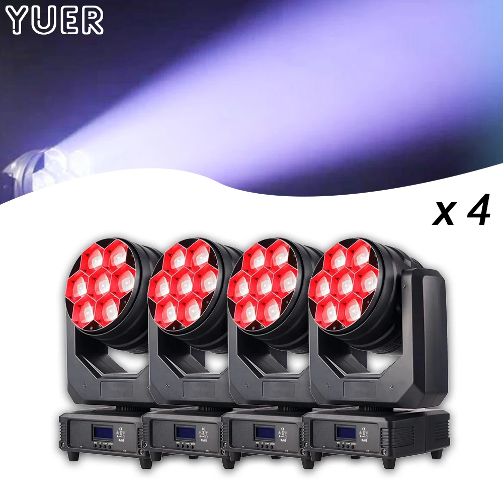 4PCS/LOT LED 7x40w Beam Wall Washing Effect Stage Lights For Dj Disco Party Projector Focus DMX512 Music Control EU Warehouse