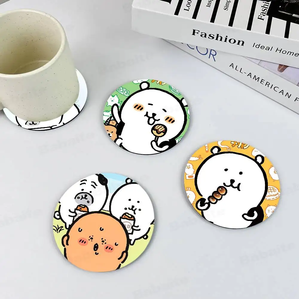 popular J-jokes kawaii B-bear cute Themed Wooden Coaster Non-Slip Heat-Resistant Fun Dining Table Decoration Cafe Restaurant