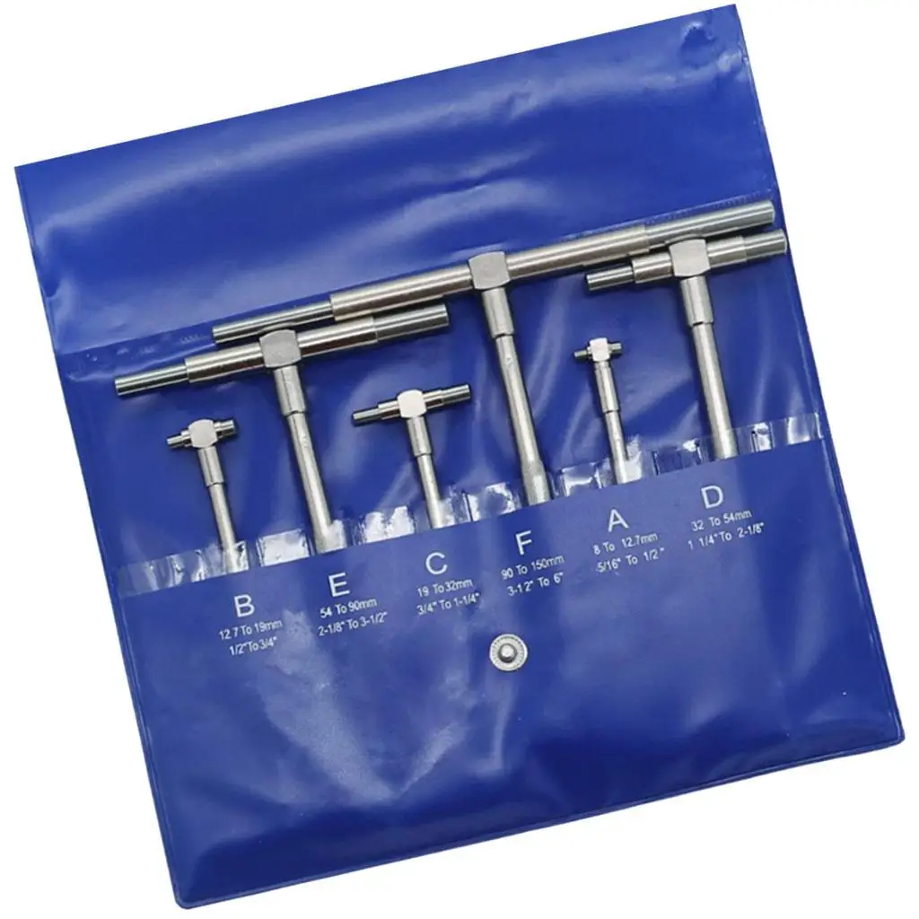 1 Set/6pcs Inner Diameter Measuring Tool, Adjustable Telescopic 8 mm Internal Measurement Bore Engineers Kit