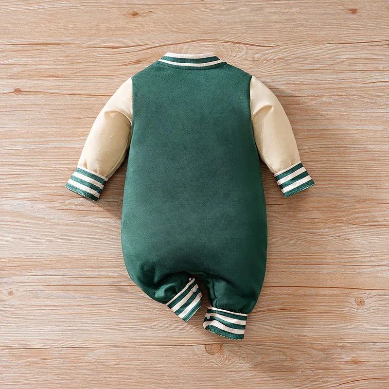 Newborn Baby Baseball Clothes 0 3 6 9 12 Months green Boston Long Sleeve Footies Toddler Boy Clothes Kids Jumpsuit Pyjama Bebe